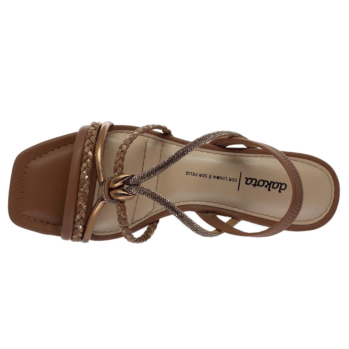 Sandália Salto Bloco Feminina Dakota Y9761 Camel Camel 3