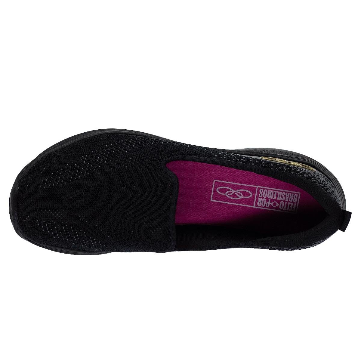 Tênis Slip On Feminino Olympikus Safira Preto Preto 3