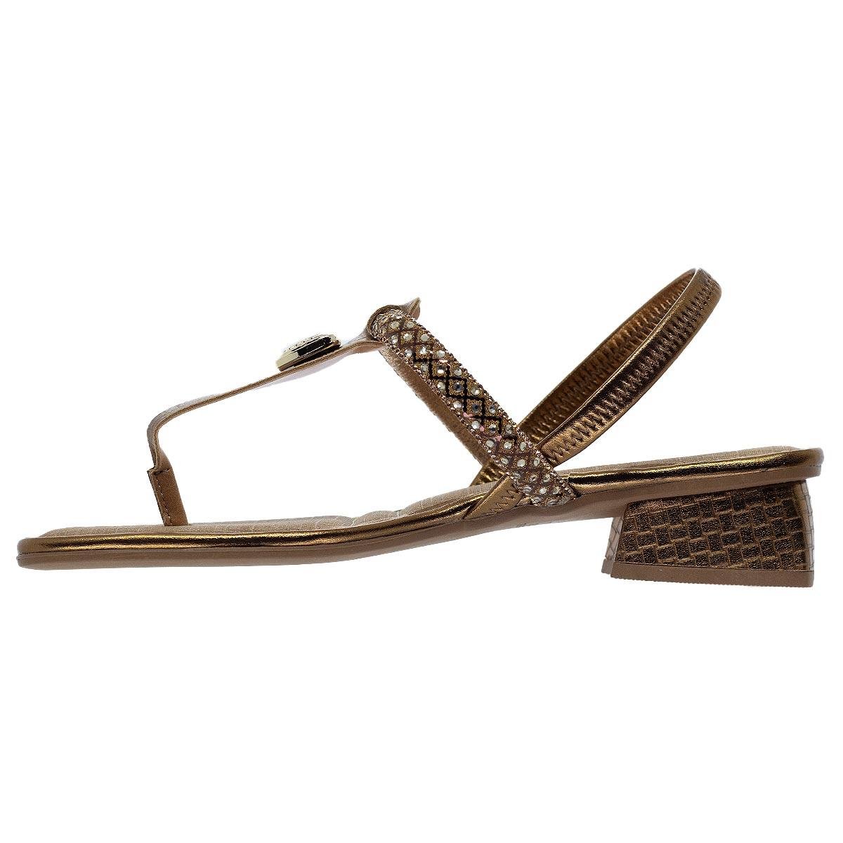 Sandália Salto Baixo Feminina Mississipi Mf342 Bronze Bronze 2