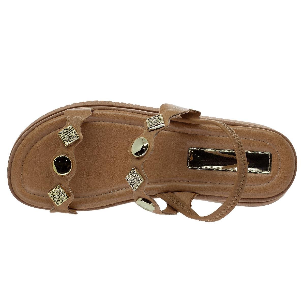 Sandália Papete Feminina Mississipi MF163 Bege Bege 3