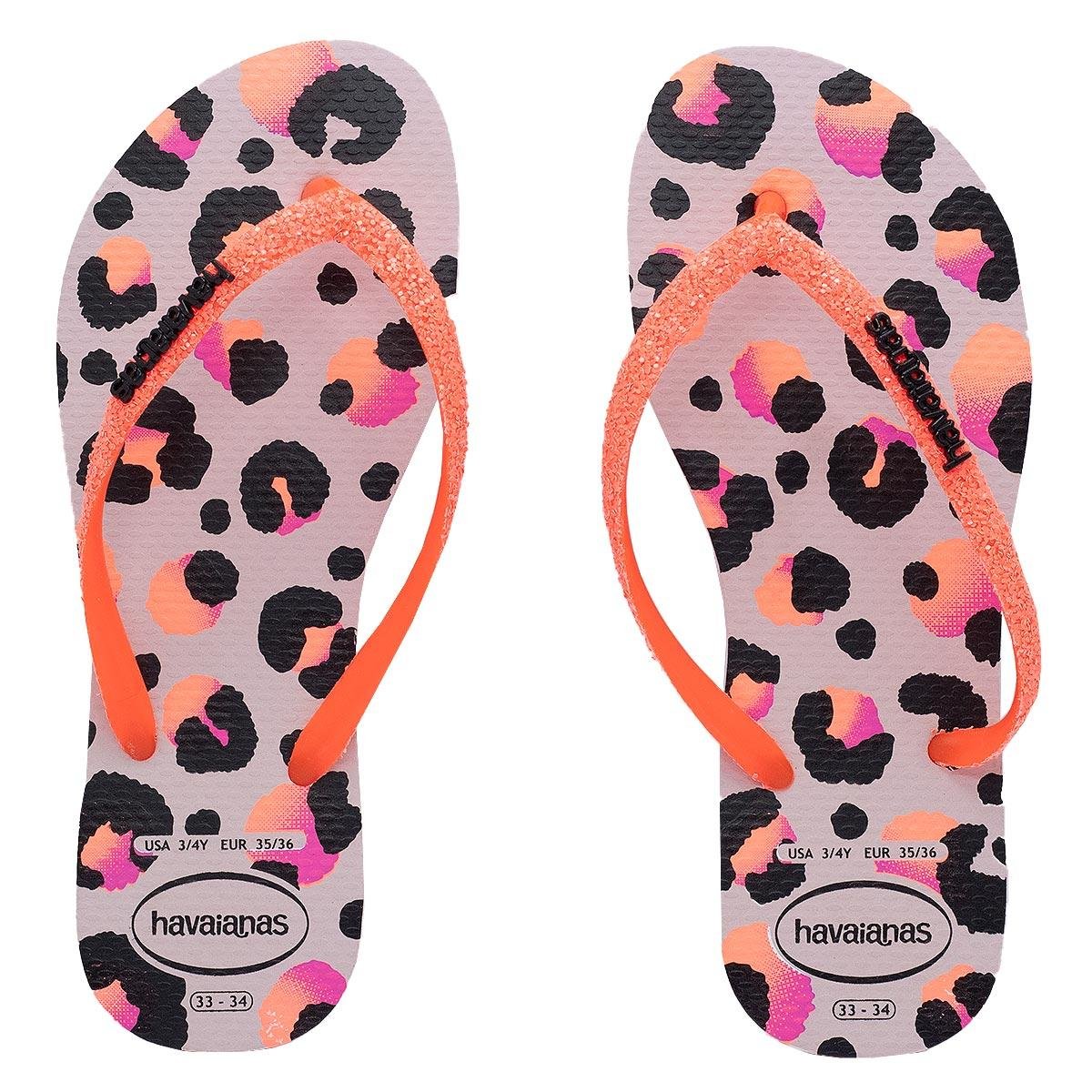 Chinelo Slim Feminino Havainas Glitter Rosa