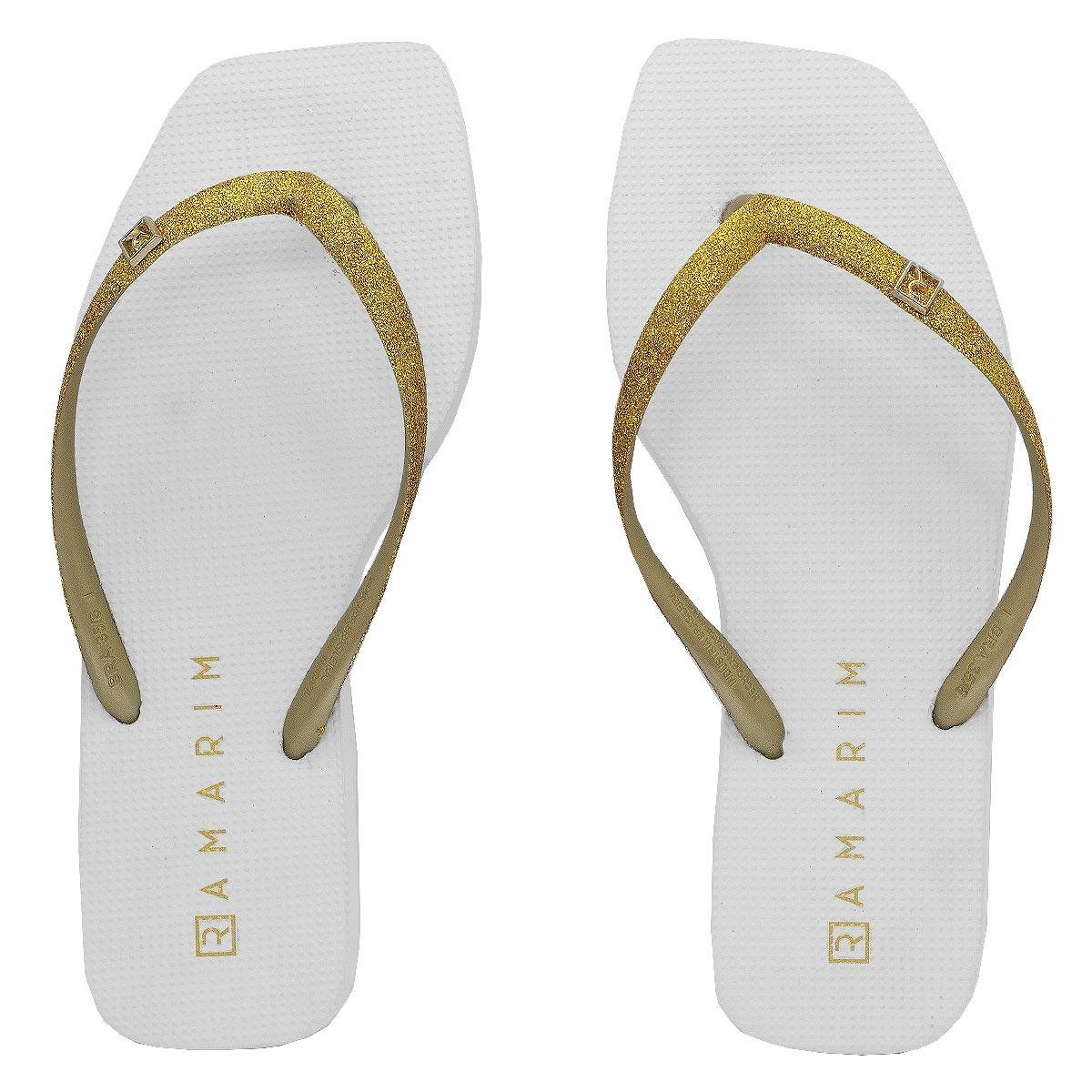 Chinelo feminino Ramarim Glitter Branco Branco 1