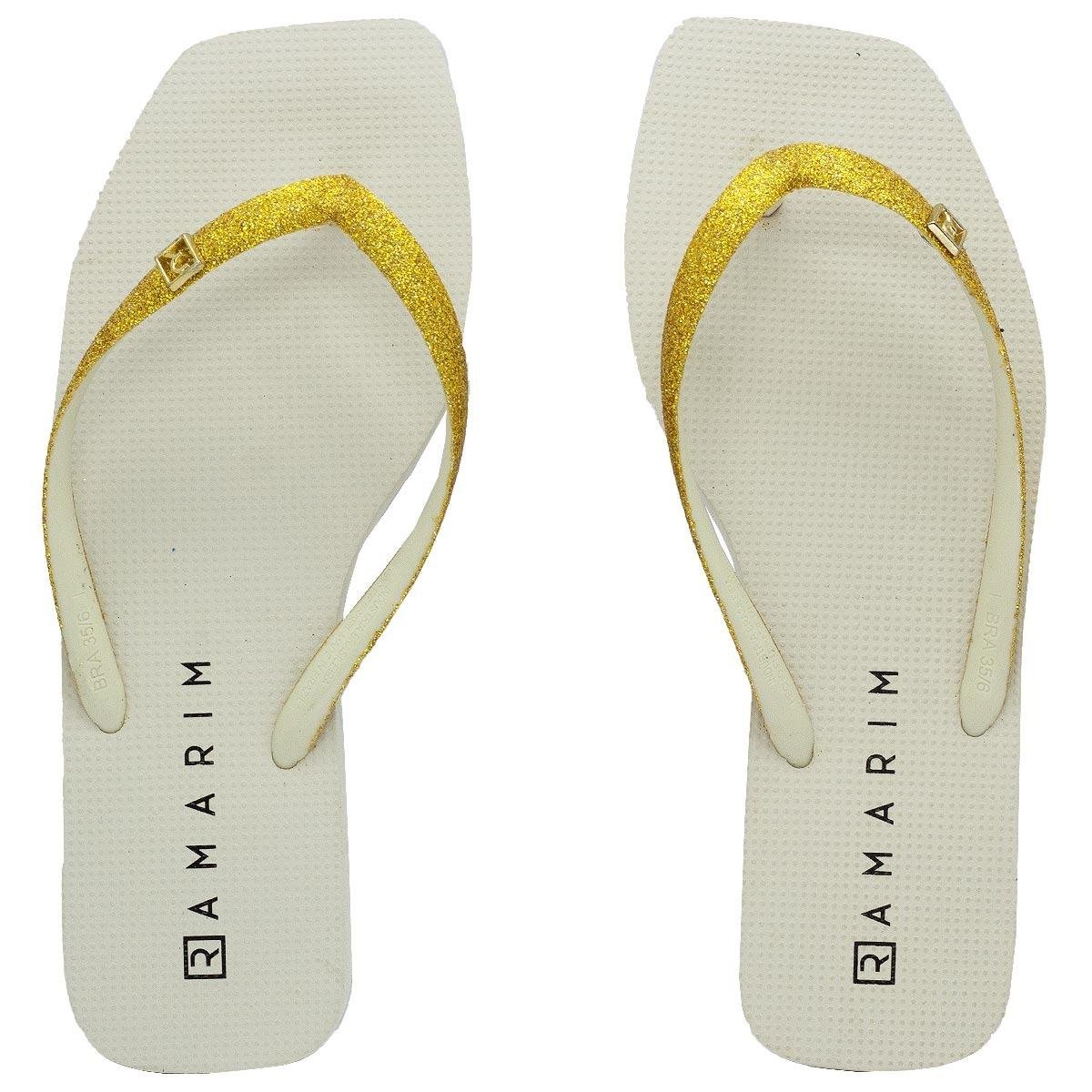 Chinelo feminino Ramarim Glitter Offwhite