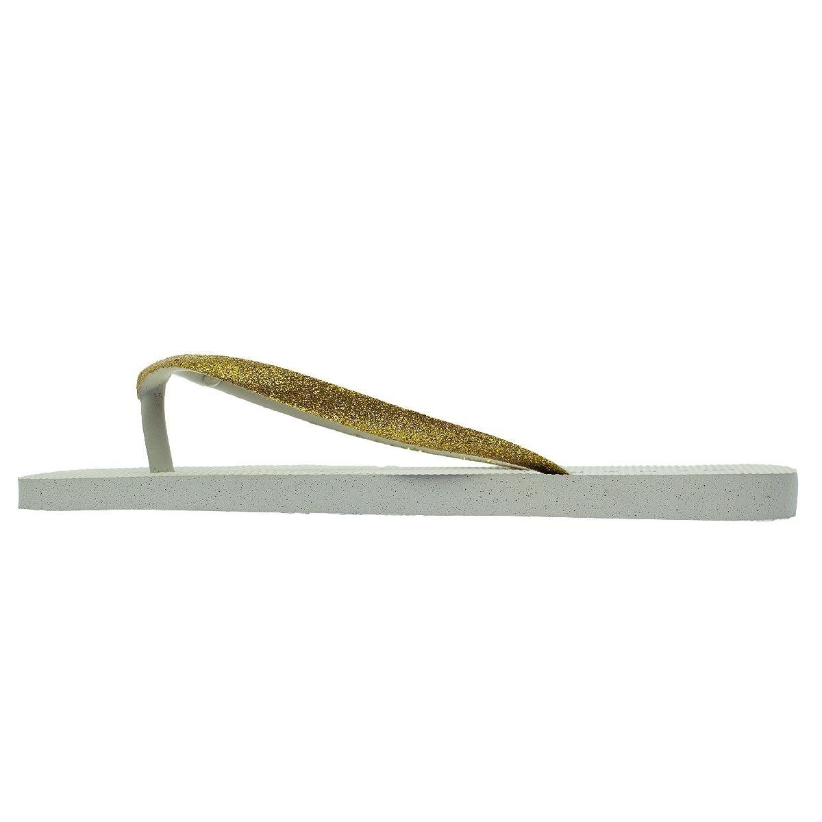 Chinelo feminino Ramarim Glitter Offwhite Dourado 3