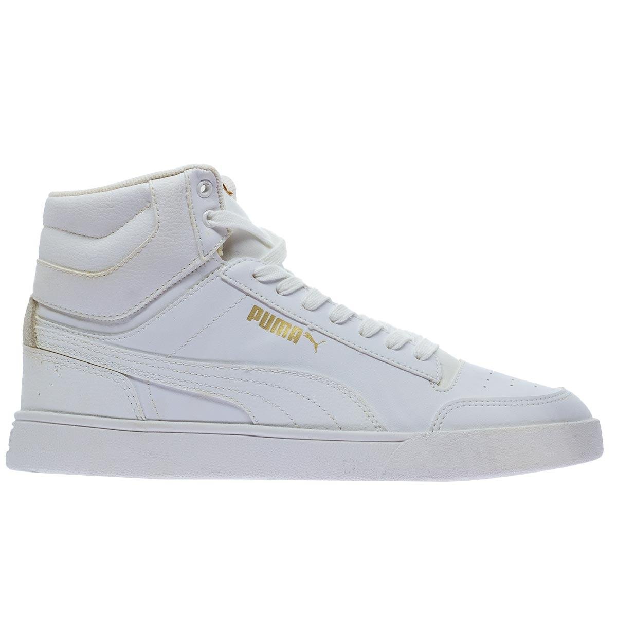 Tênis Cano Alto Casual Feminino Puma Shulffle Mid Branco