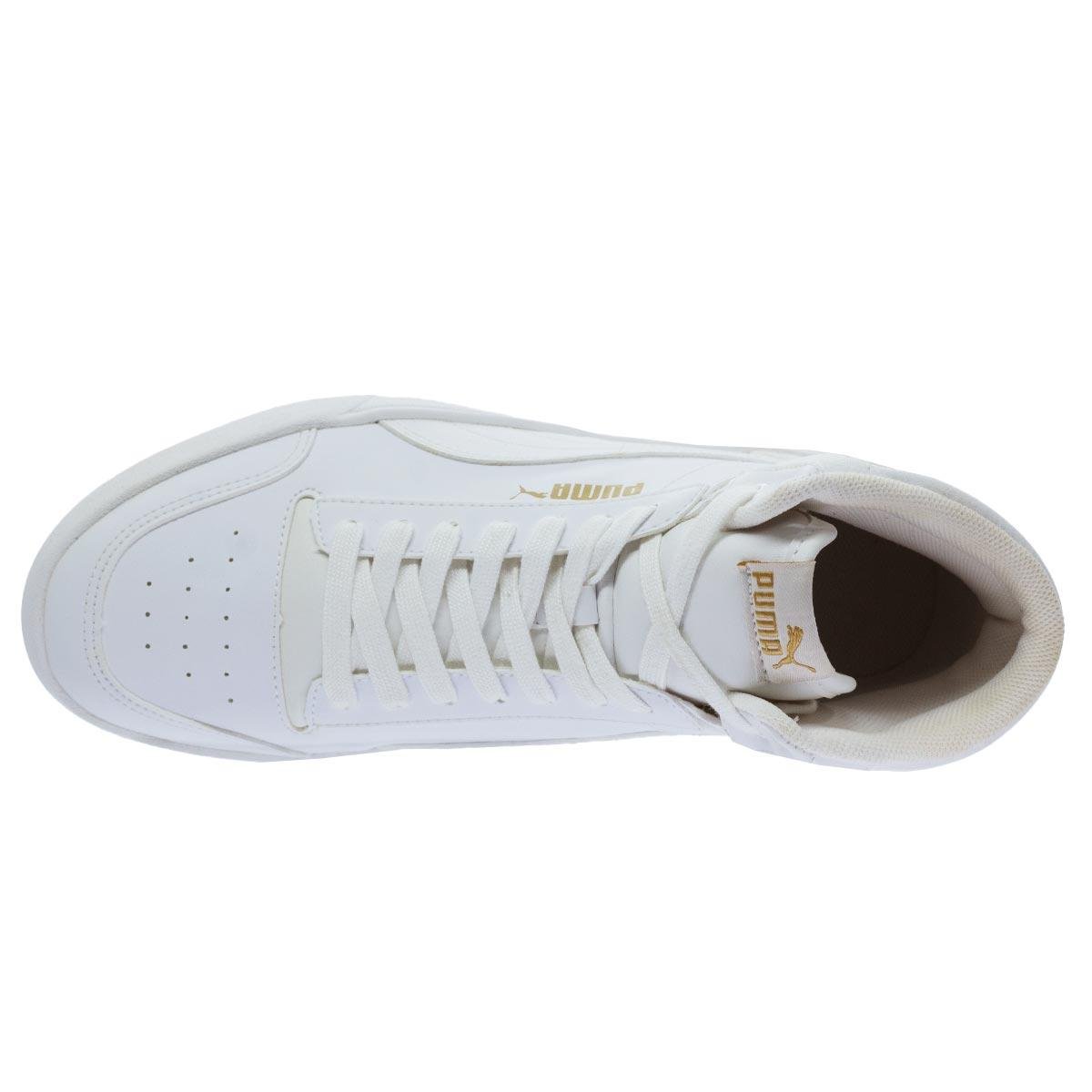 Tênis Cano Alto Casual Feminino Puma Shulffle Mid Branco Branco 3
