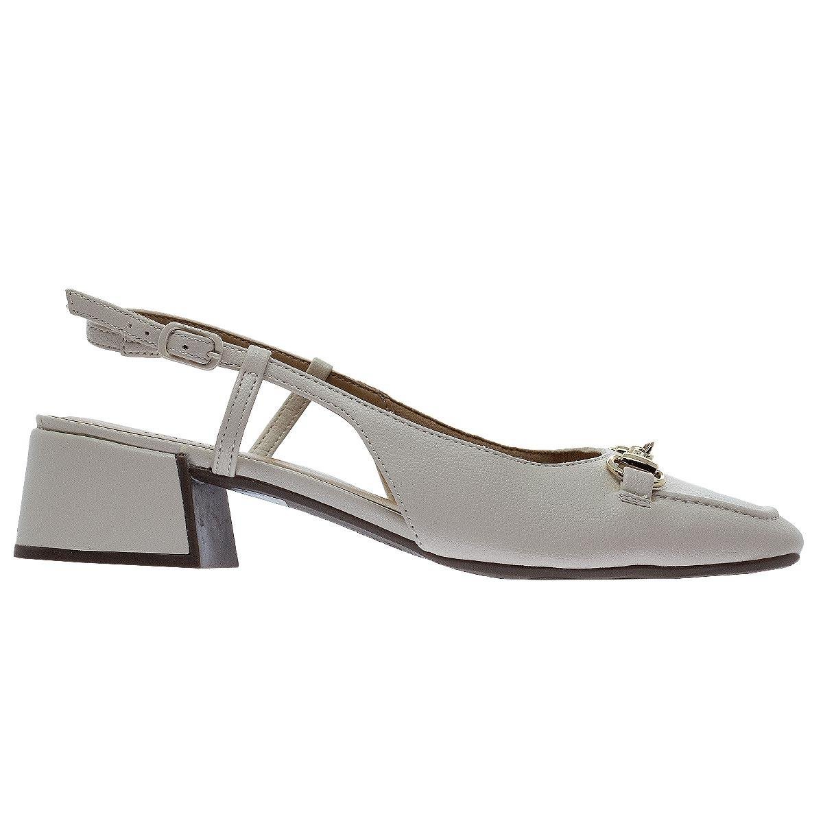 Sapato Slickback Salto Baixo Feminina Anacapri C30574 Offwhite