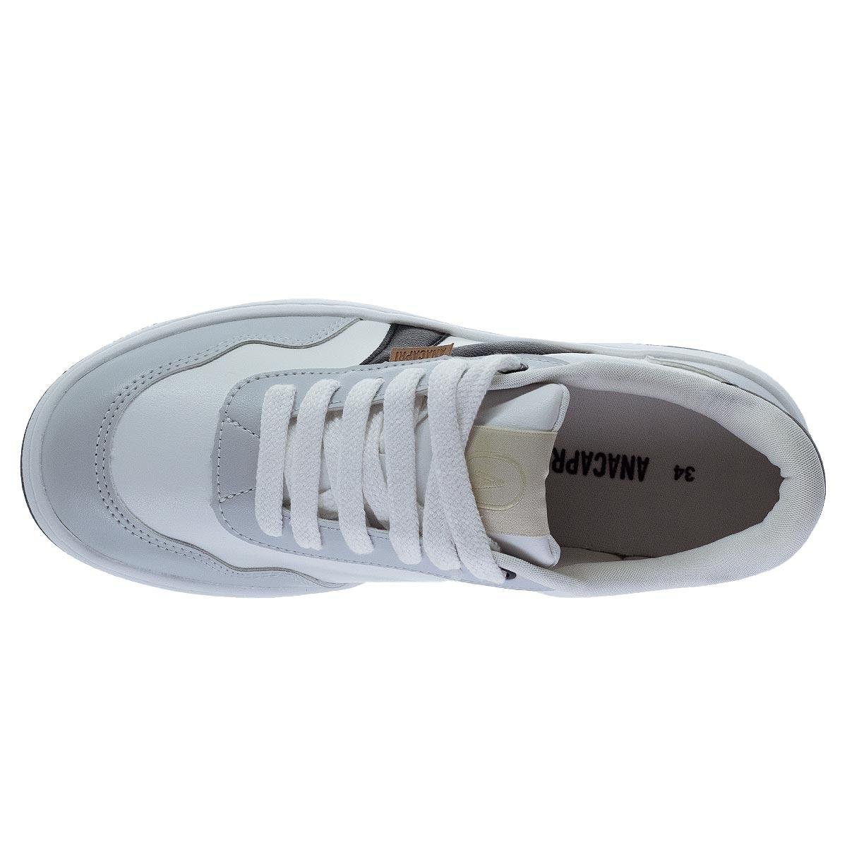 Tênis Casual Feminino Anacapri C30650 Branco Branco 3