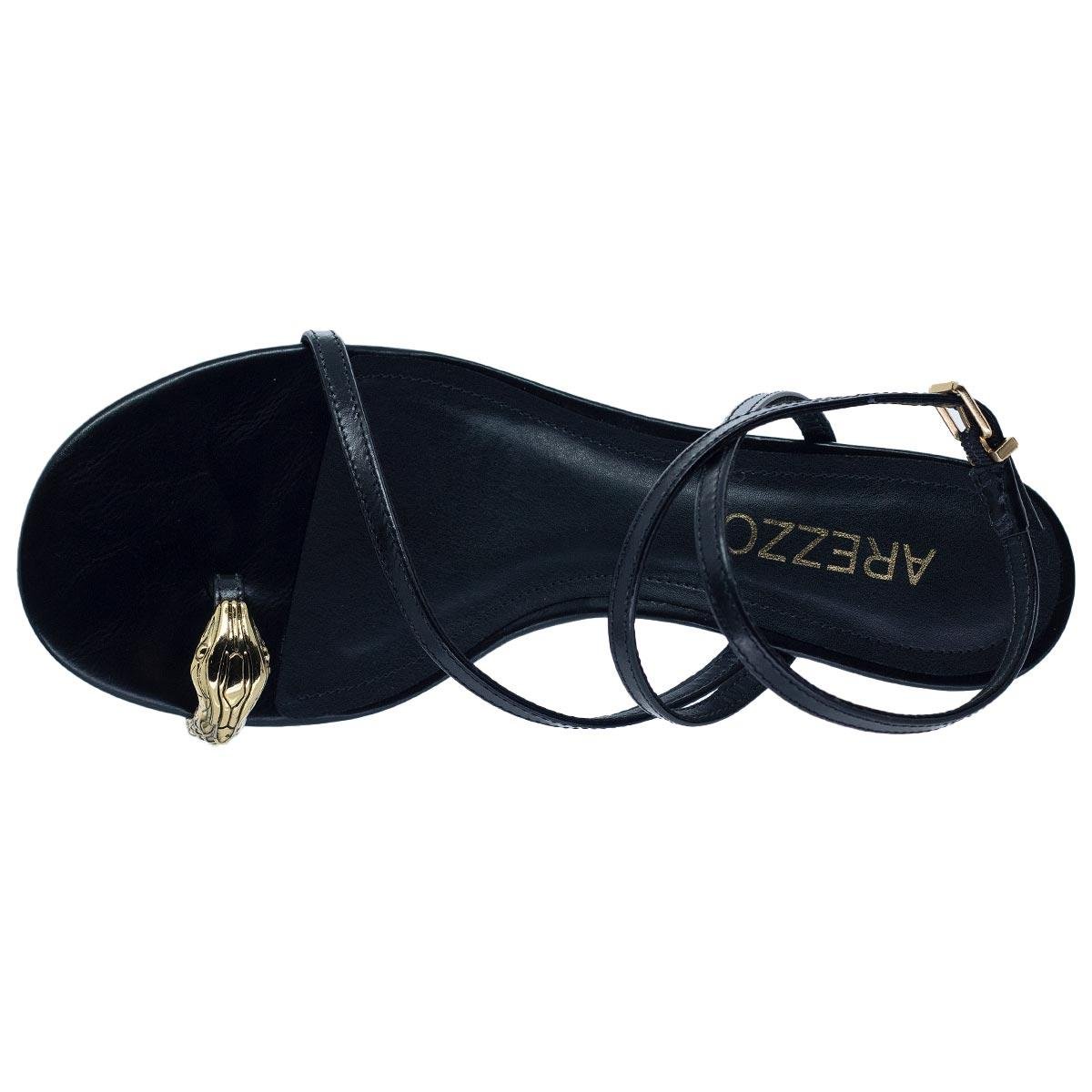 Sandália Salto Médio Feminina Arezzo A13889 Preta Preto 3