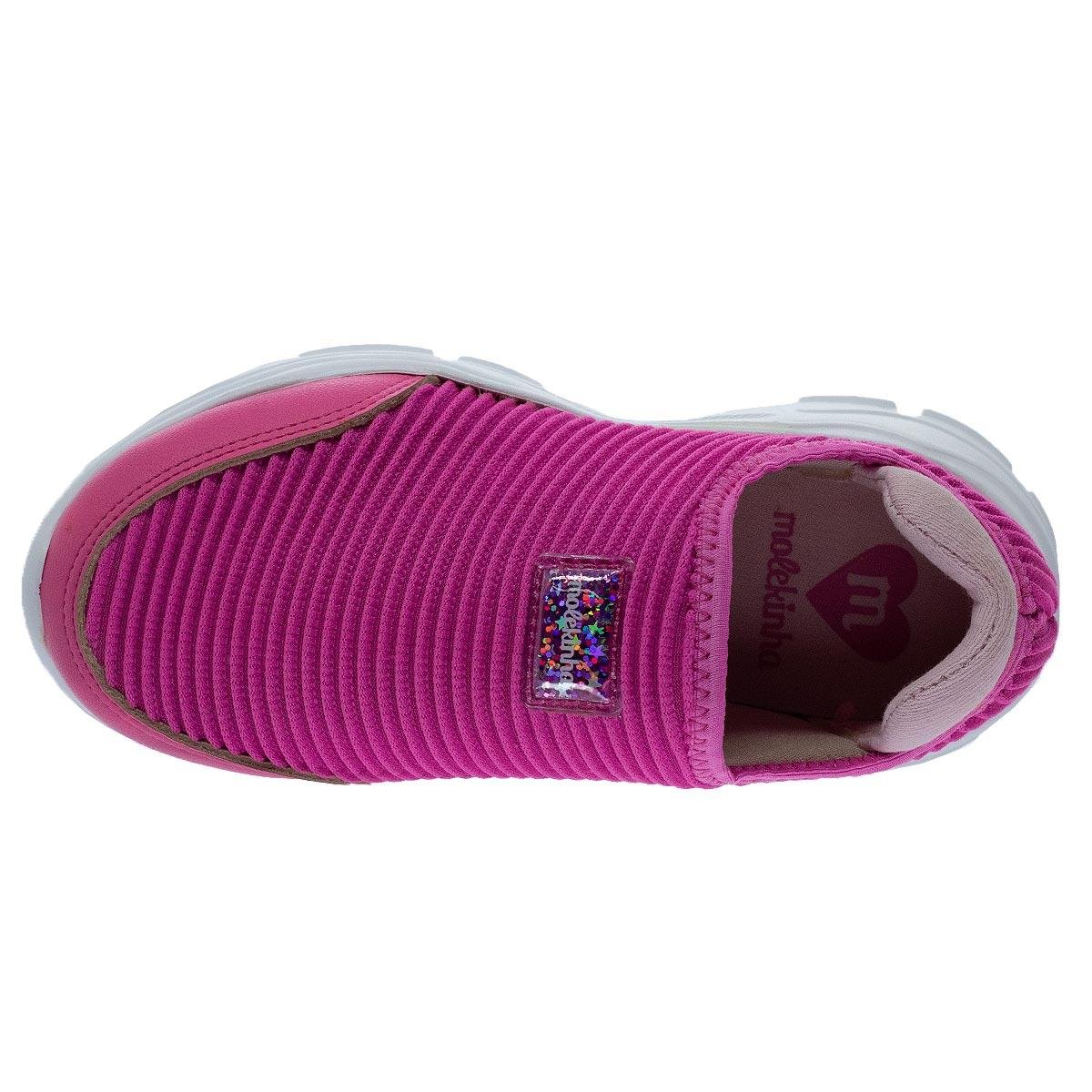 Tênis Casual Slip On Infantil Menina Molekinha 2564.100 Pink Pink 3
