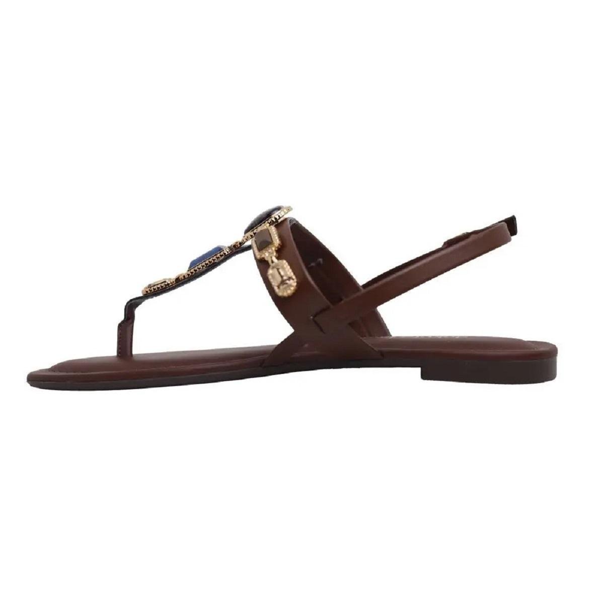 Sandália Rasteira Feminina Dakota Y9571 Marrom Marrom 2