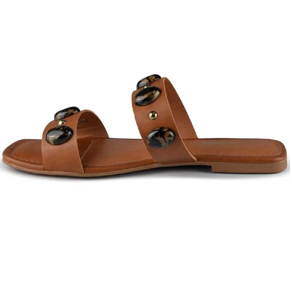 Sandália Rasteira Feminina Dakota Y9181 Marrom Marrom 2