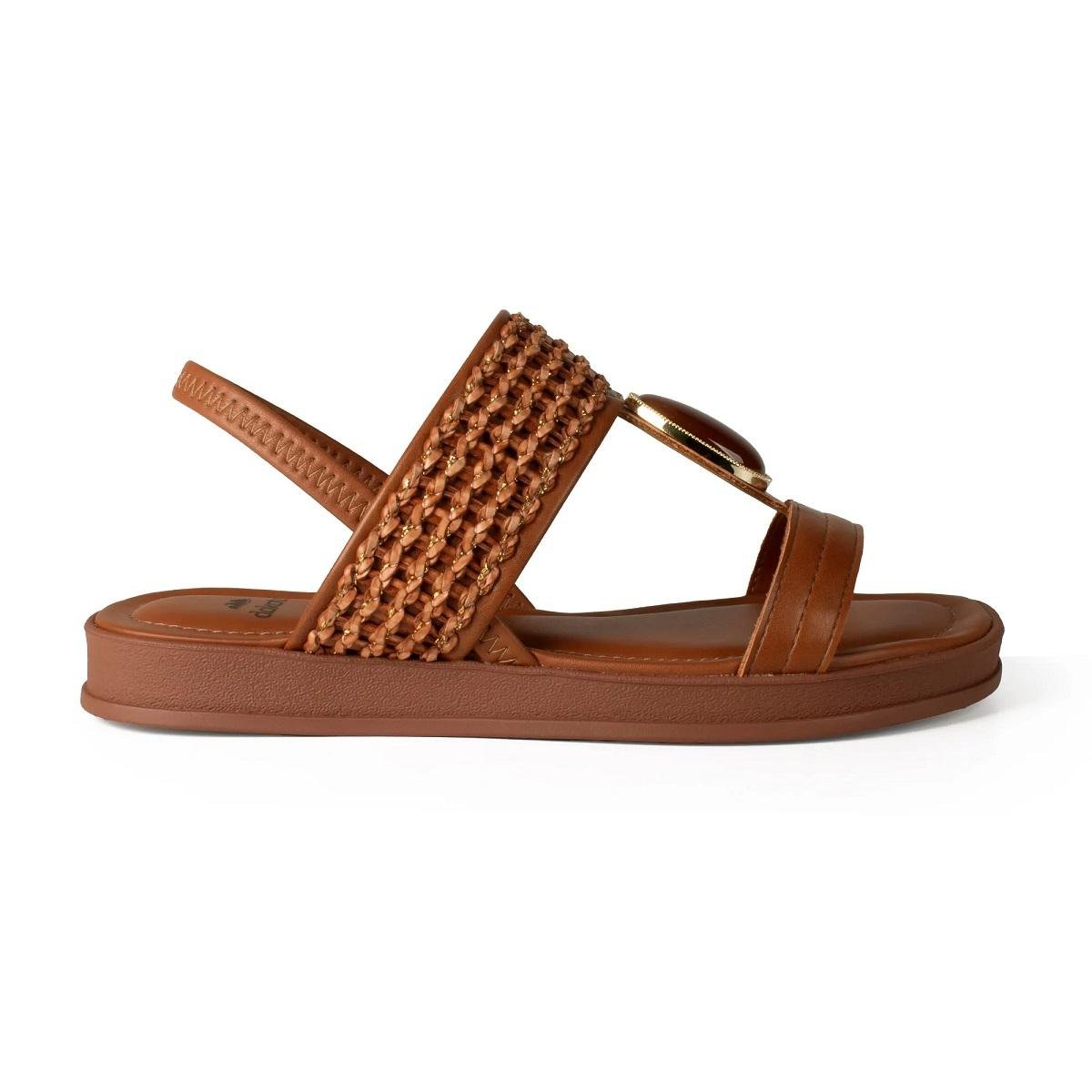 Sandália Papete Feminina Dakota Y9711 Caramelo