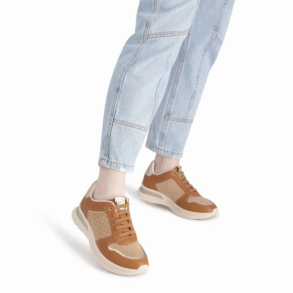 Tênis Casual Feminino Piccadilly Energy 935012-1 Camel Camel 5