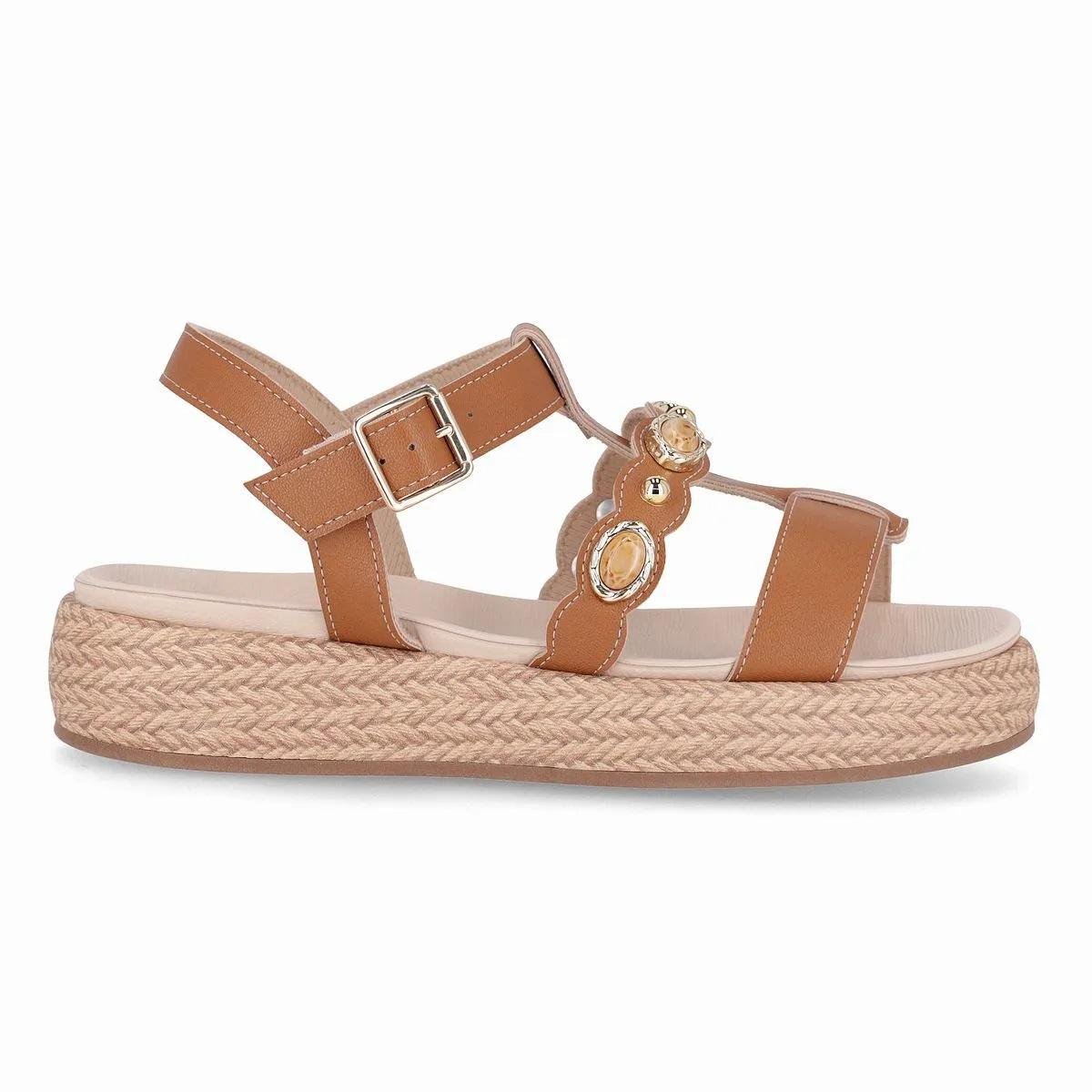Sandália Papete Feminina Piccadilly 459019-1 Camel