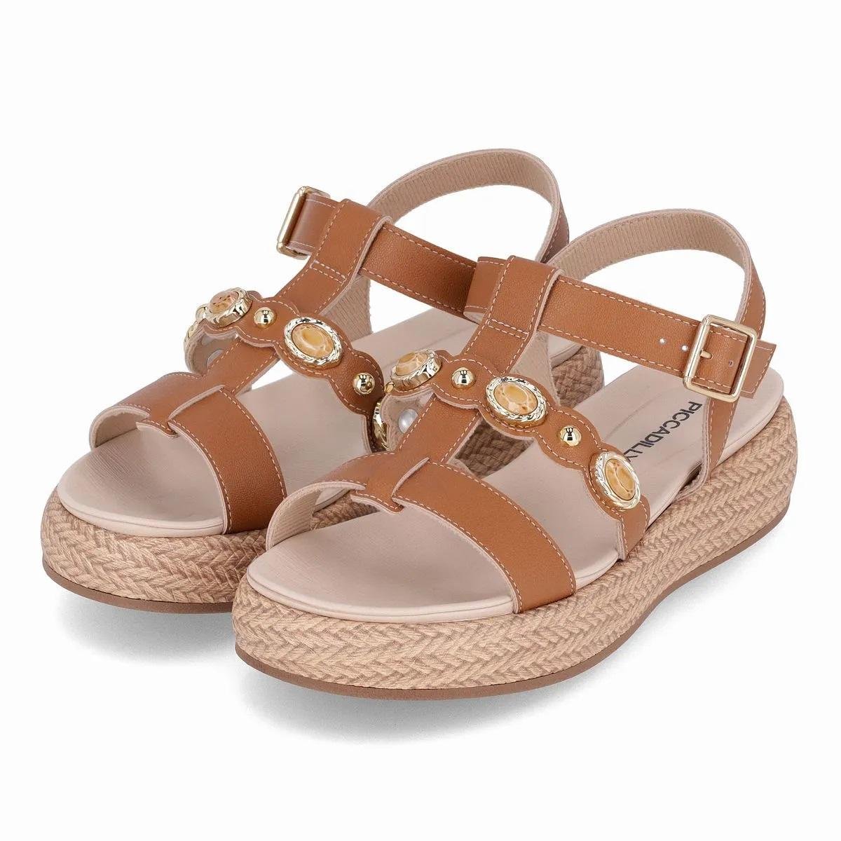 Sandália Papete Feminina Piccadilly 459019-1 Camel Camel 2