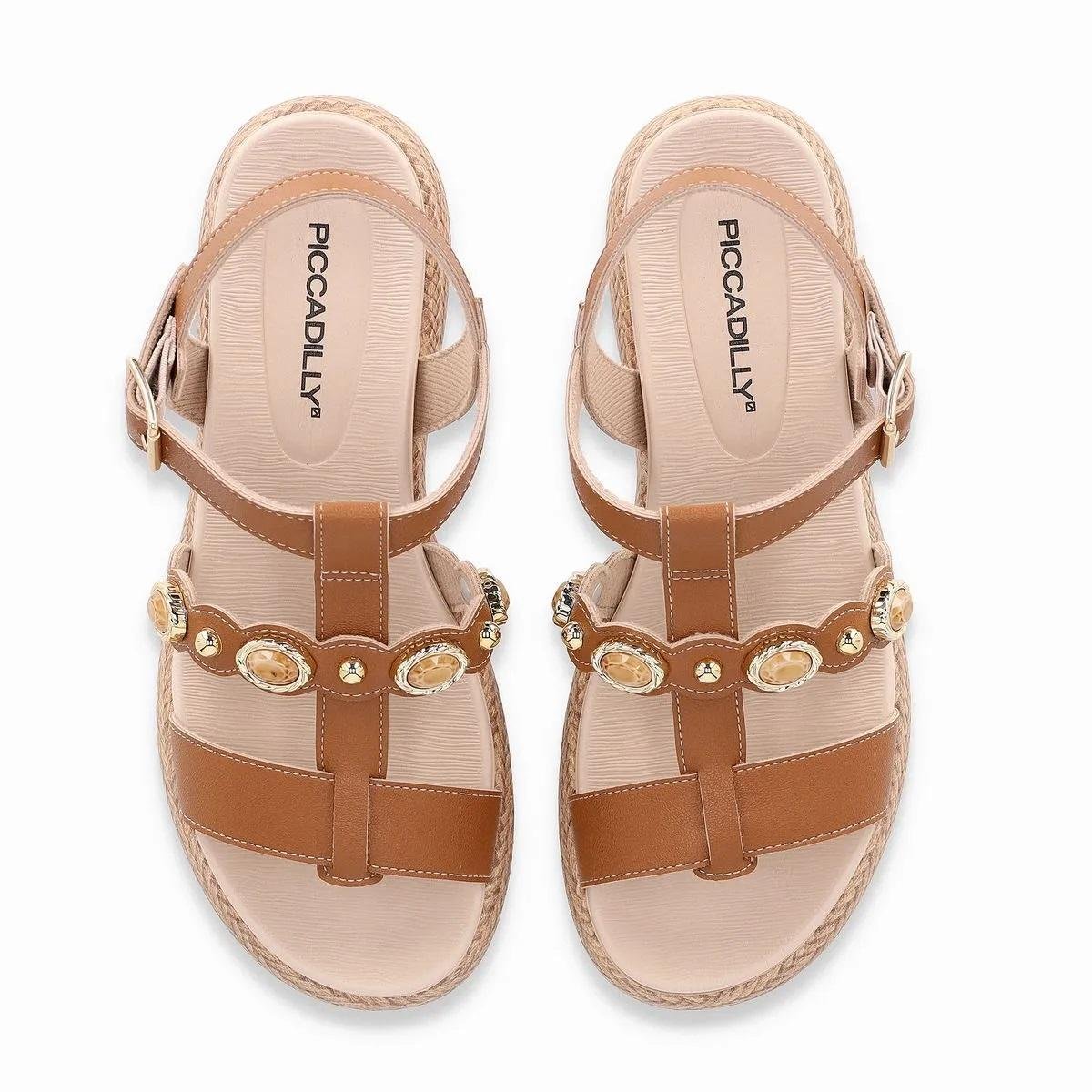 Sandália Papete Feminina Piccadilly 459019-1 Camel Camel 3