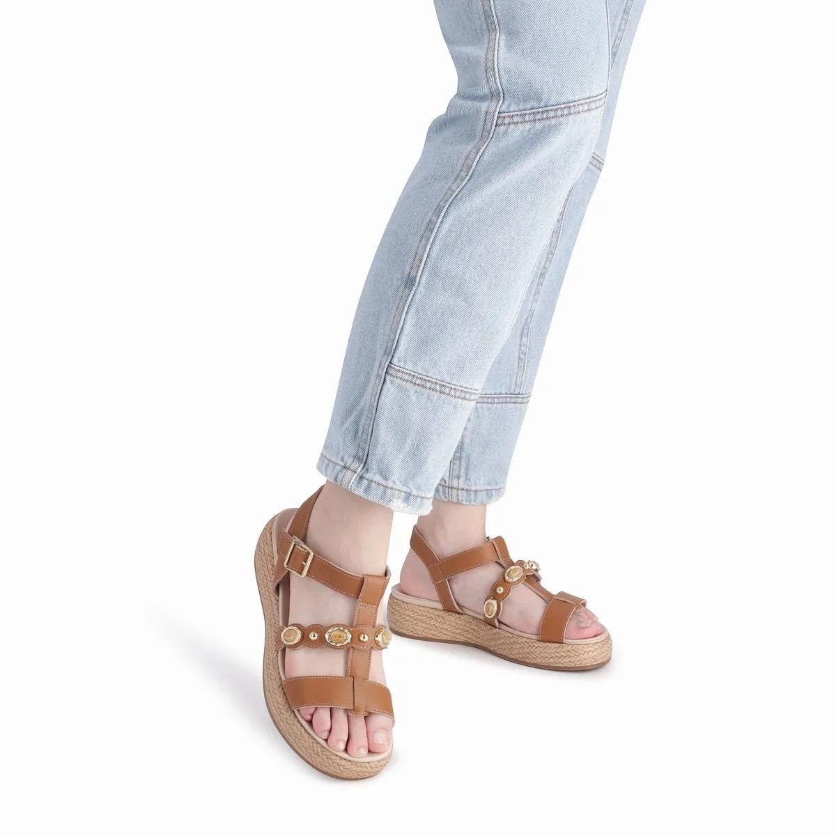 Sandália Papete Feminina Piccadilly 459019-1 Camel Camel 4