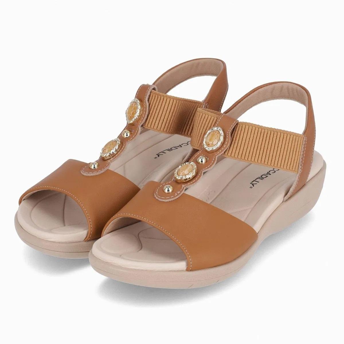Sandália Anabela Feminina Piccadilly 239033-1 Camel Camel 2