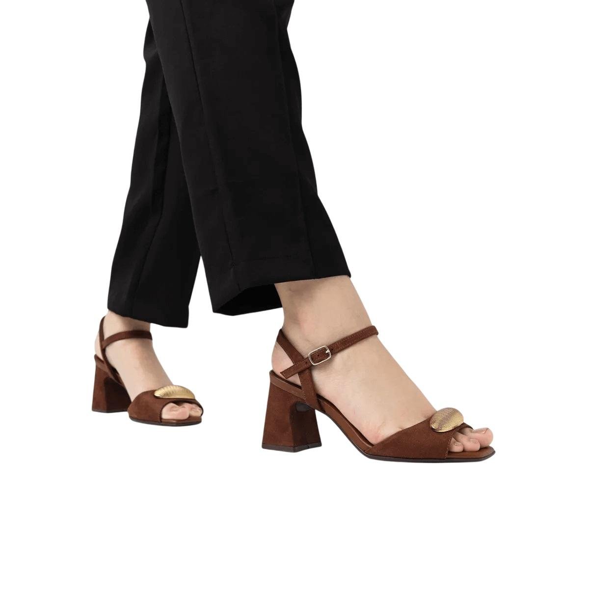 Sandália Salto Médio Feminina Piccadilly 626053-1 Marrom Marrom 4