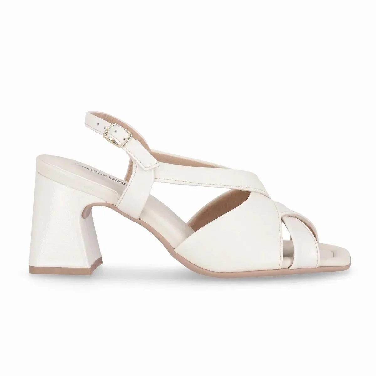 Sandália Salto Médio Feminina Piccadilly 626052-8 Offwhite