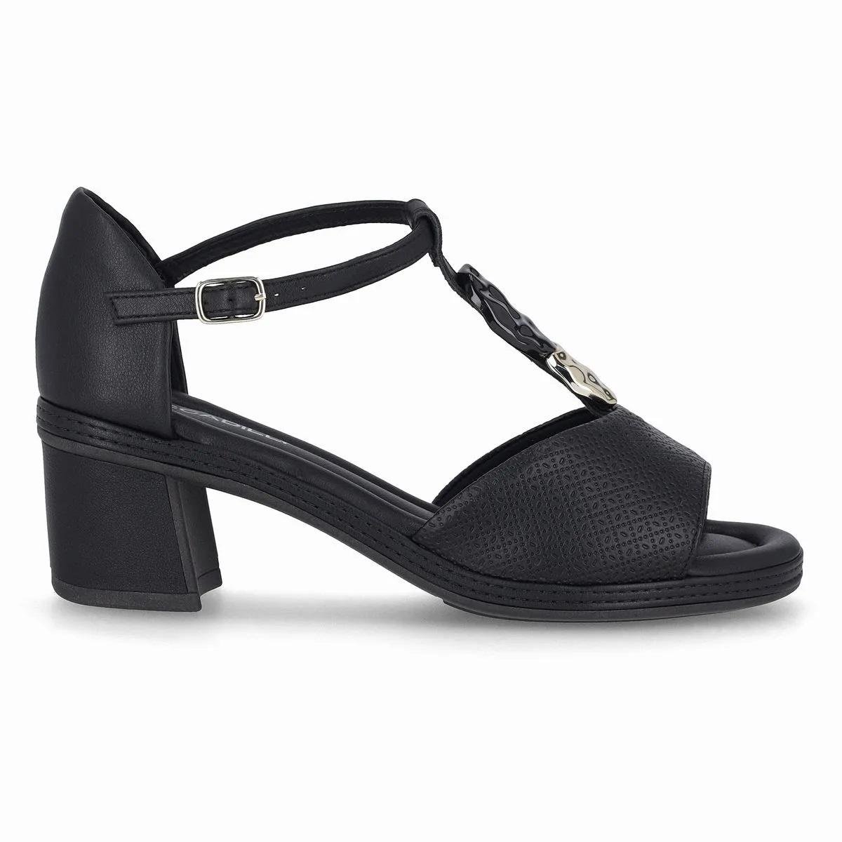 Sandália Salto Médio Feminina Piccadilly 566078-5 Preto