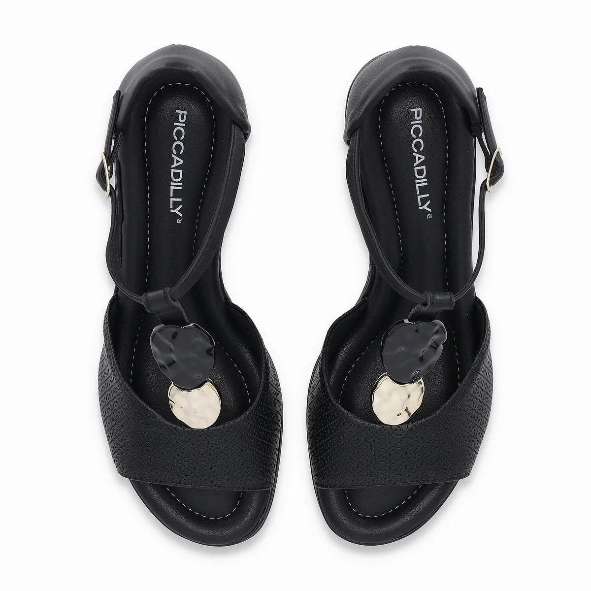 Sandália Salto Médio Feminina Piccadilly 566078-5 Preto Preto 4