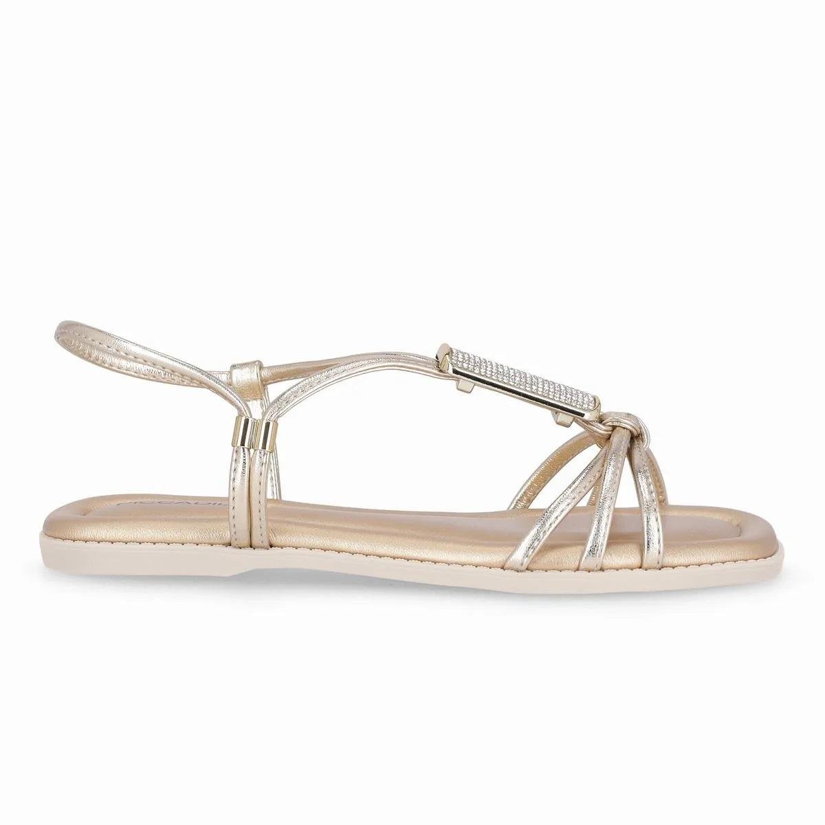 Sandália Rasteira Feminina Piccadilly 508065-1 Dourado