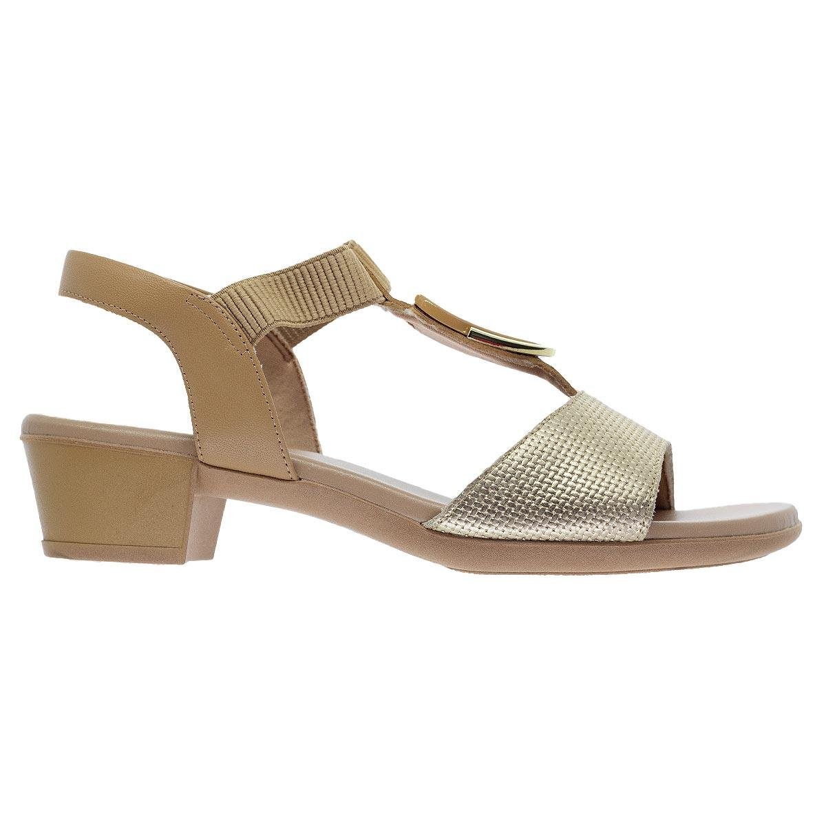 Sandália Salto Baixo Feminina Usaflex MM0801001 Dourado