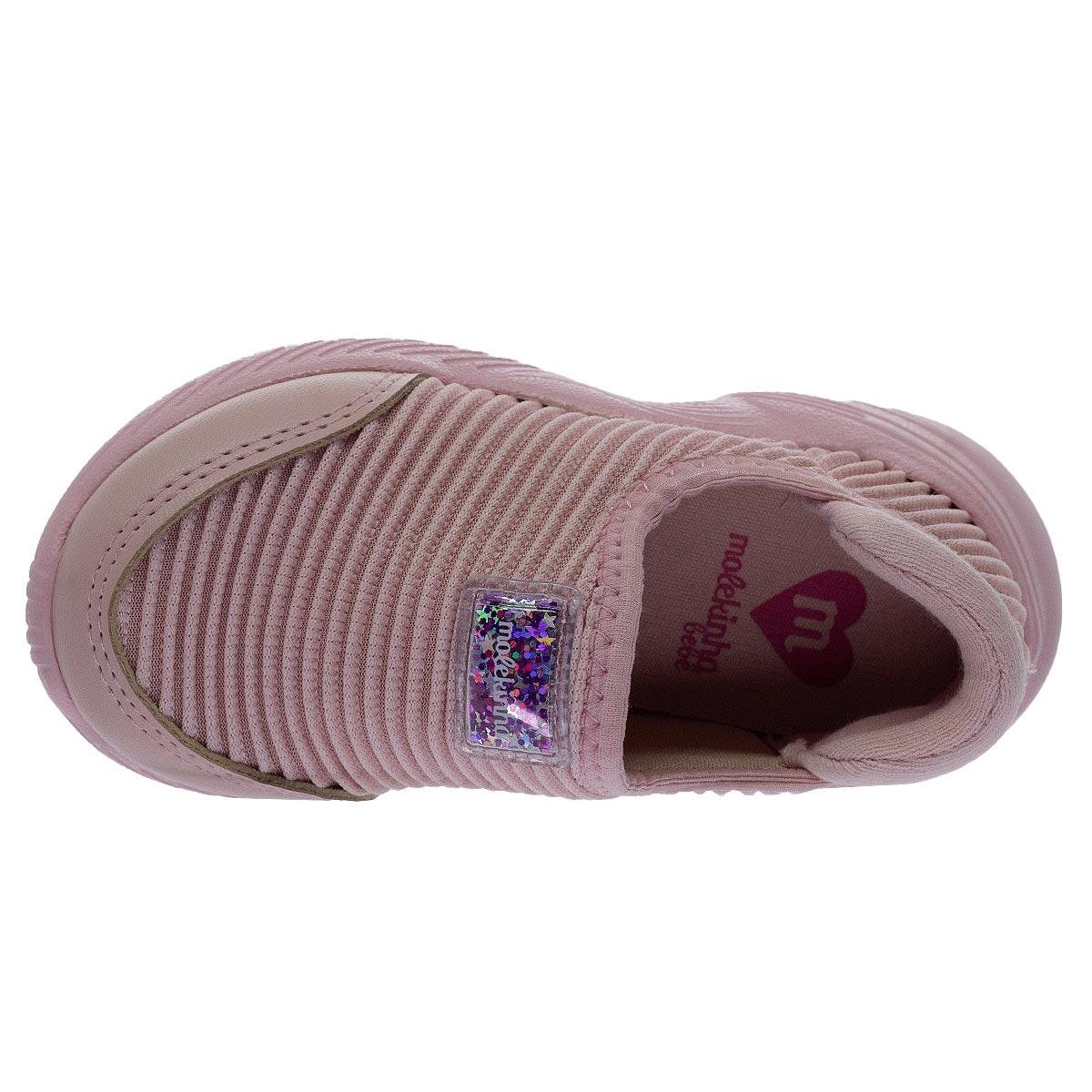 Tênis Casual Infantil Menina Molekinha 2709.213 Rosa Rosa 3