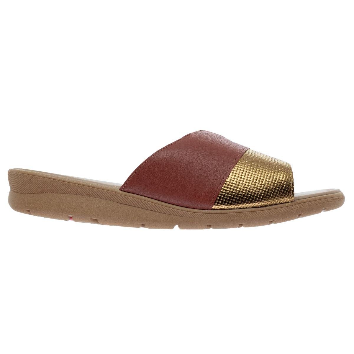 Tamanco Anabela Feminina Usaflex AC2311006 Bronze