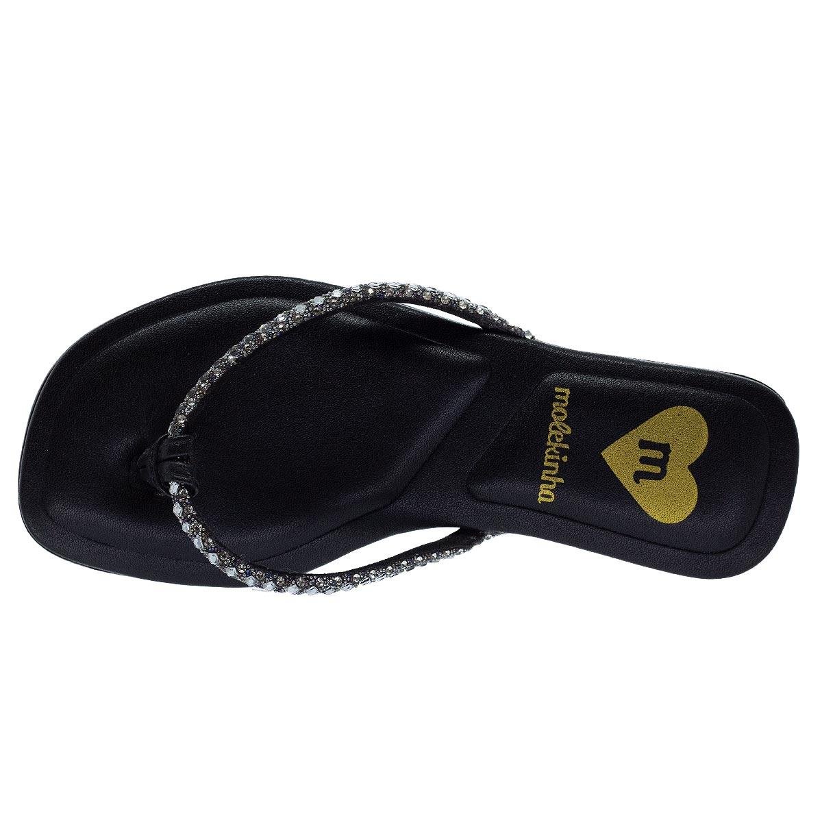 Chinelo Infantil Menina Molekinha 2354.101 Preto Preto 3