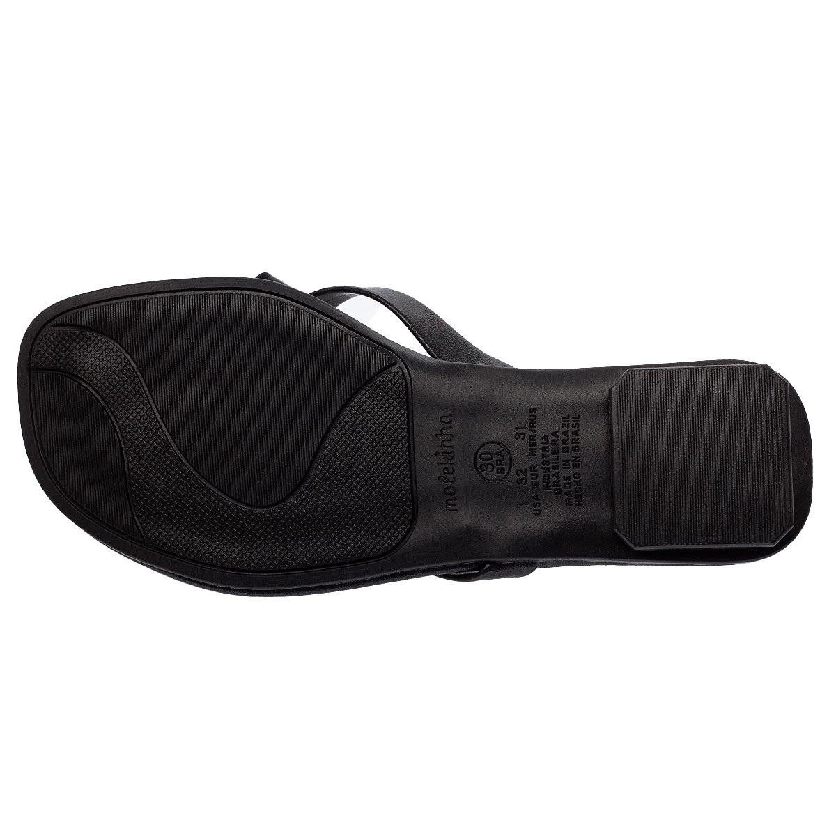 Chinelo Infantil Menina Molekinha 2354.103 Preto Preto 4