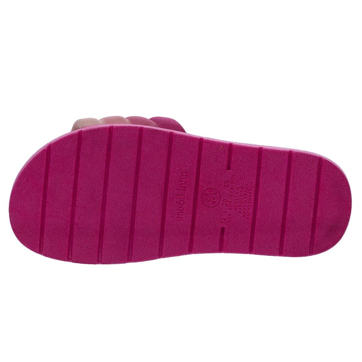Chinelo Slide Menina infantil Molekinha 2352.102 Rosa Rosa 4