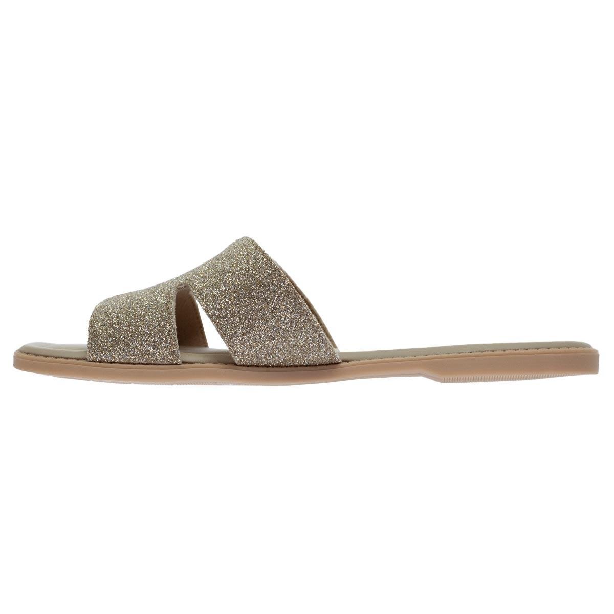 Rasteira Feminina Piccadilly 506013 Nude Dourado 2