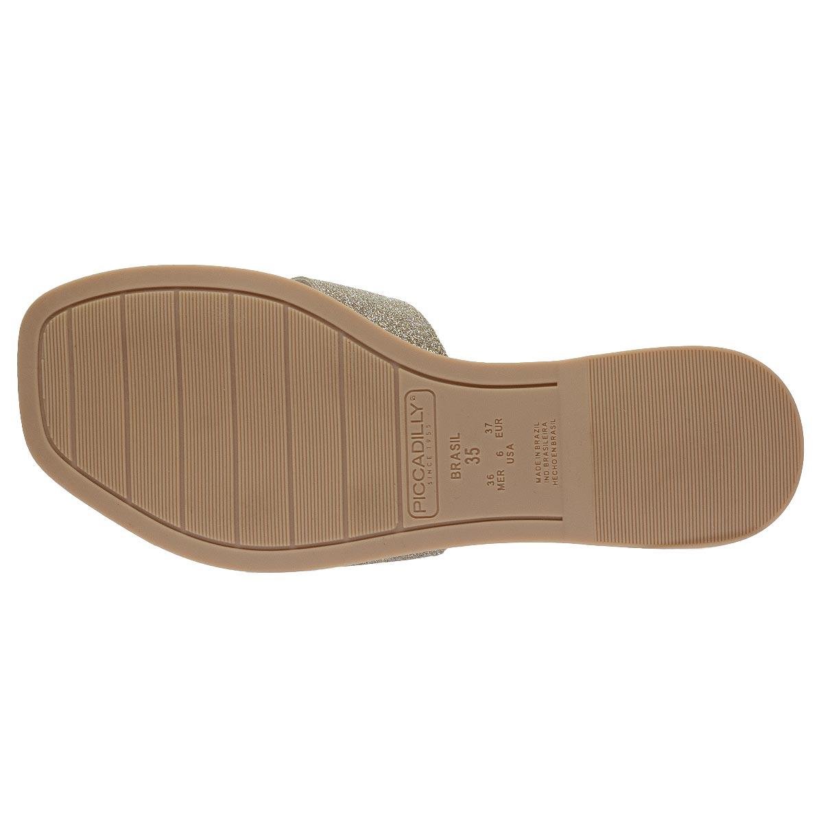 Rasteira Feminina Piccadilly 506013 Nude Dourado 4