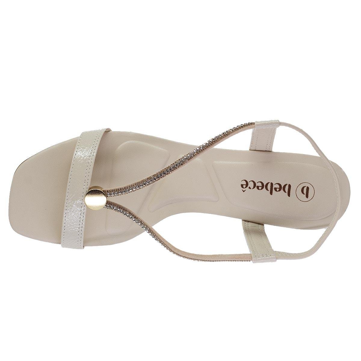 Sandália Salto Médio Feminina Bebecê T5287-484 Offwhite Off White 3