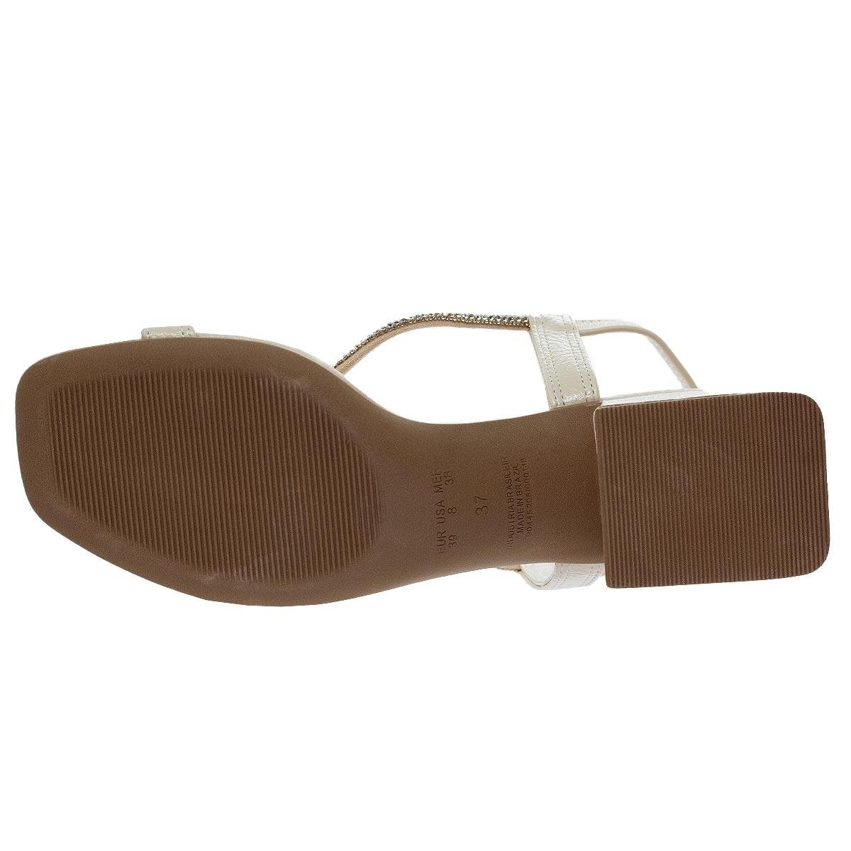 Sandália Salto Médio Feminina Bebecê T5287-484 Offwhite Off White 4