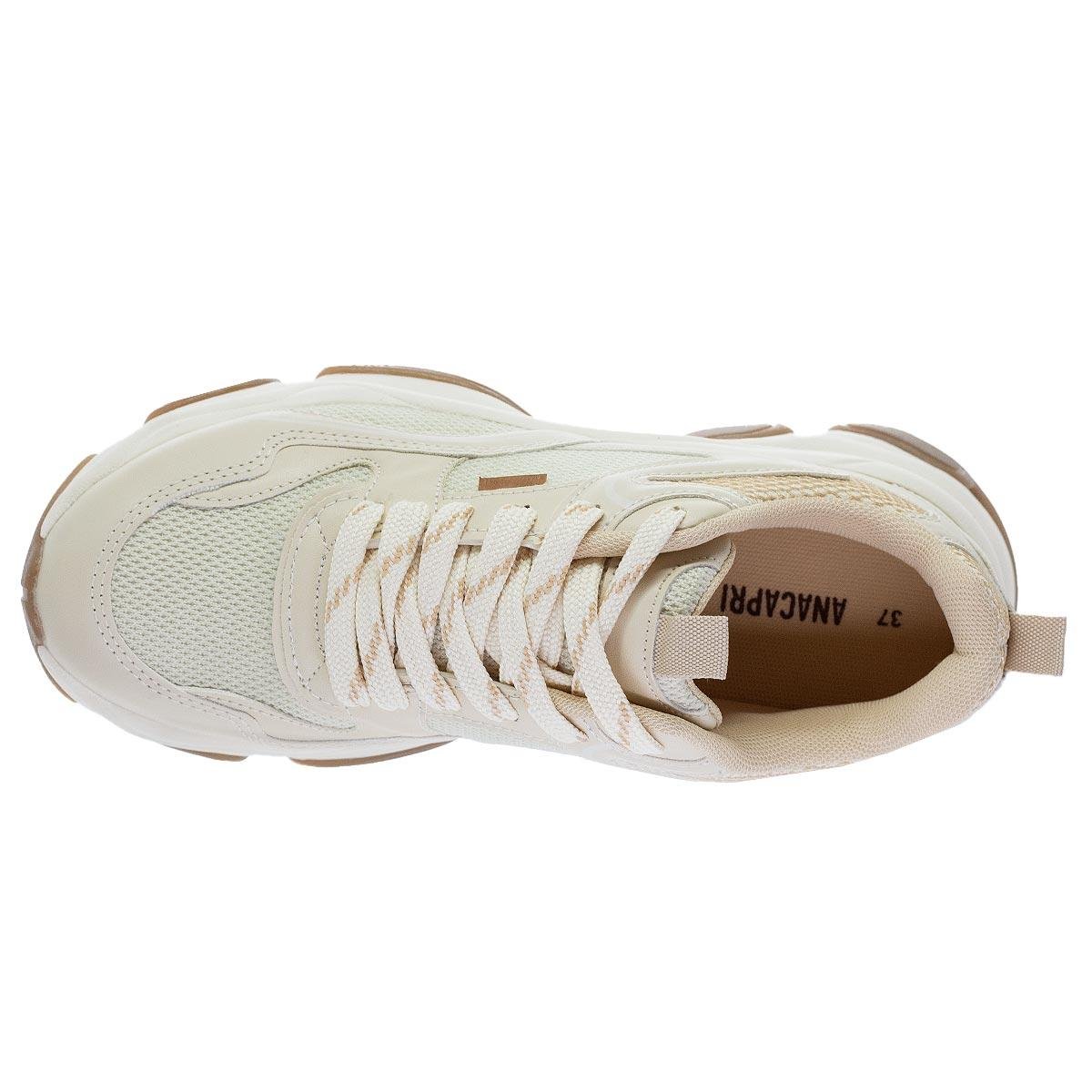 Tênis Casual Feminino Anacapri C30733 Bege Bege 3