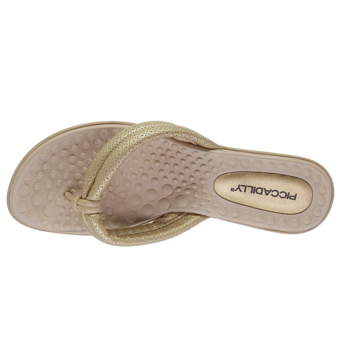 Chinelo Feminino Piccadilly 500401 Ouro Bege 3