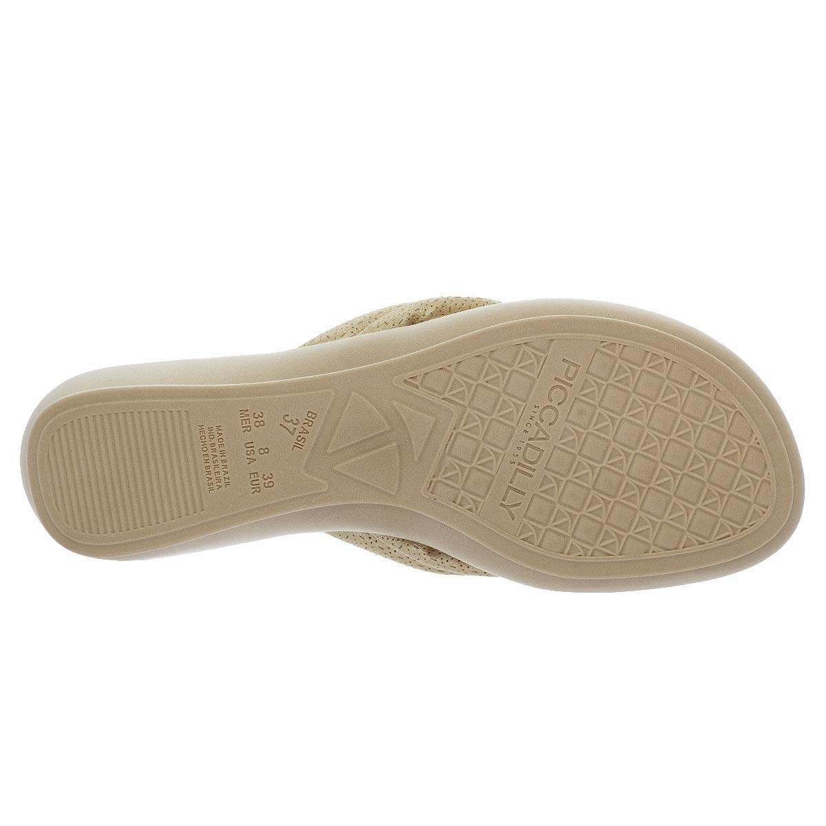 Chinelo Feminino Piccadilly 500401 Ouro Bege 4