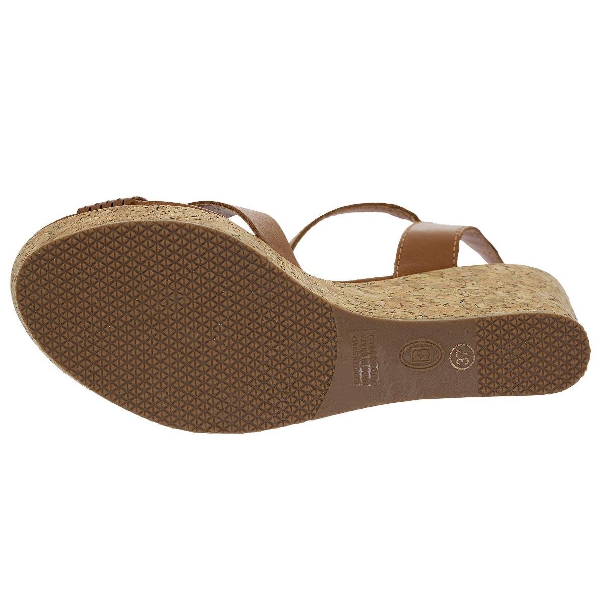 Sandália Anabela Feminina Bottero 372801 Camel Camel 4