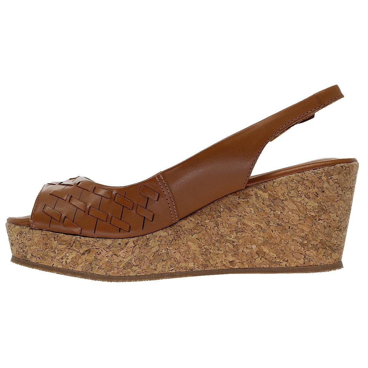 Sandália Anabela Feminina Bottero 372803 Camel Camel 2