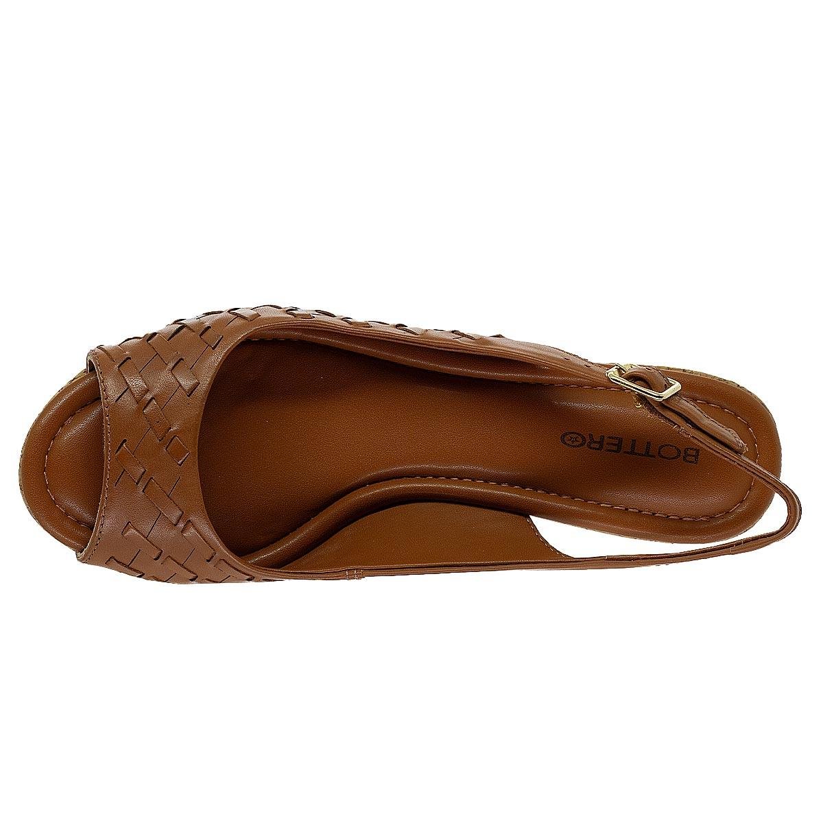 Sandália Anabela Feminina Bottero 372803 Camel Camel 3