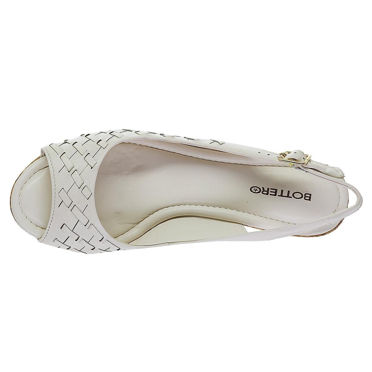 Sandália Anabela Feminina Bottero 372803 Offwhite Off White 3