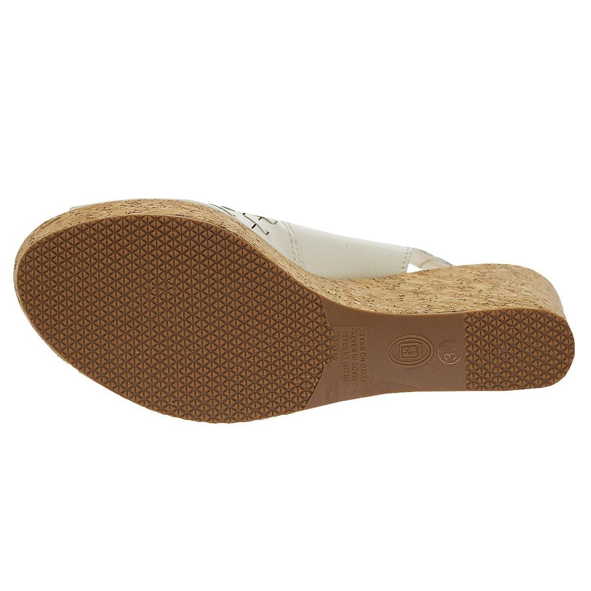 Sandália Anabela Feminina Bottero 372803 Offwhite Off White 4