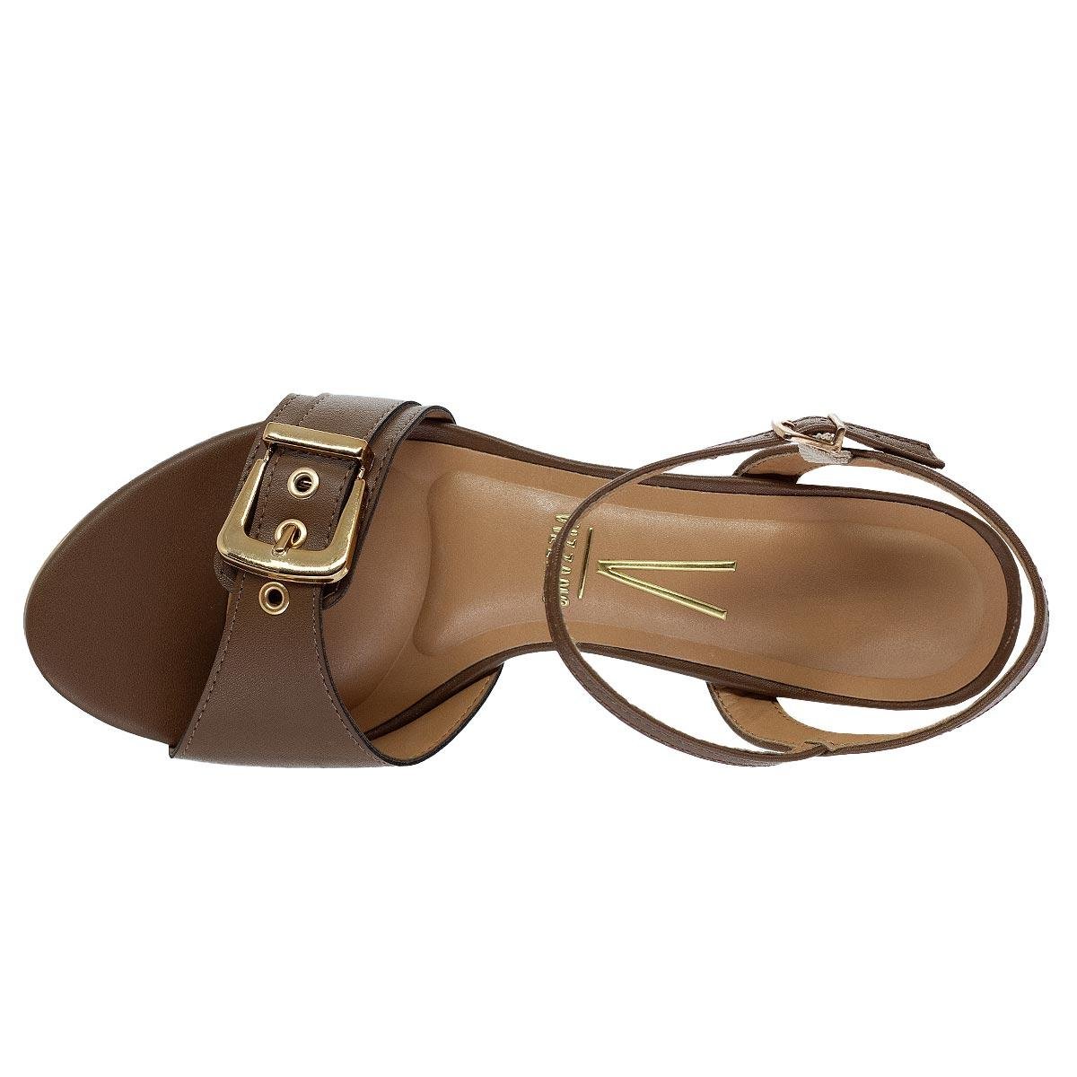 Sandália Feminina Salto Baixo Vizzano 6291.1184 Marrom Cappuccino 3