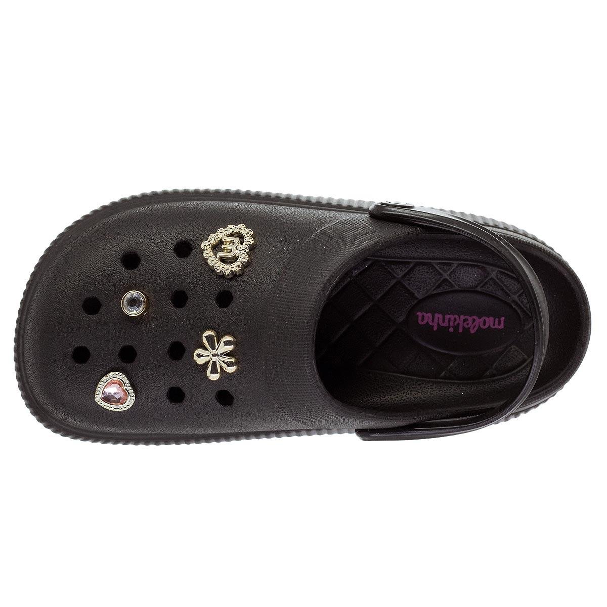 Sandália Babuche Infantil Menina Molekinha 2591 Preto Preto 3