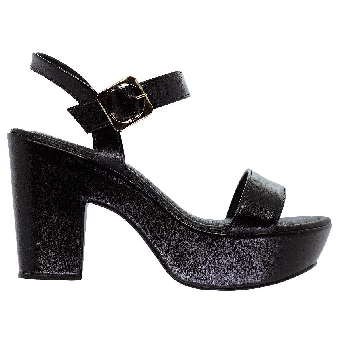 Sandália Plataforma Feminina Bebecê T5118-188 Preto