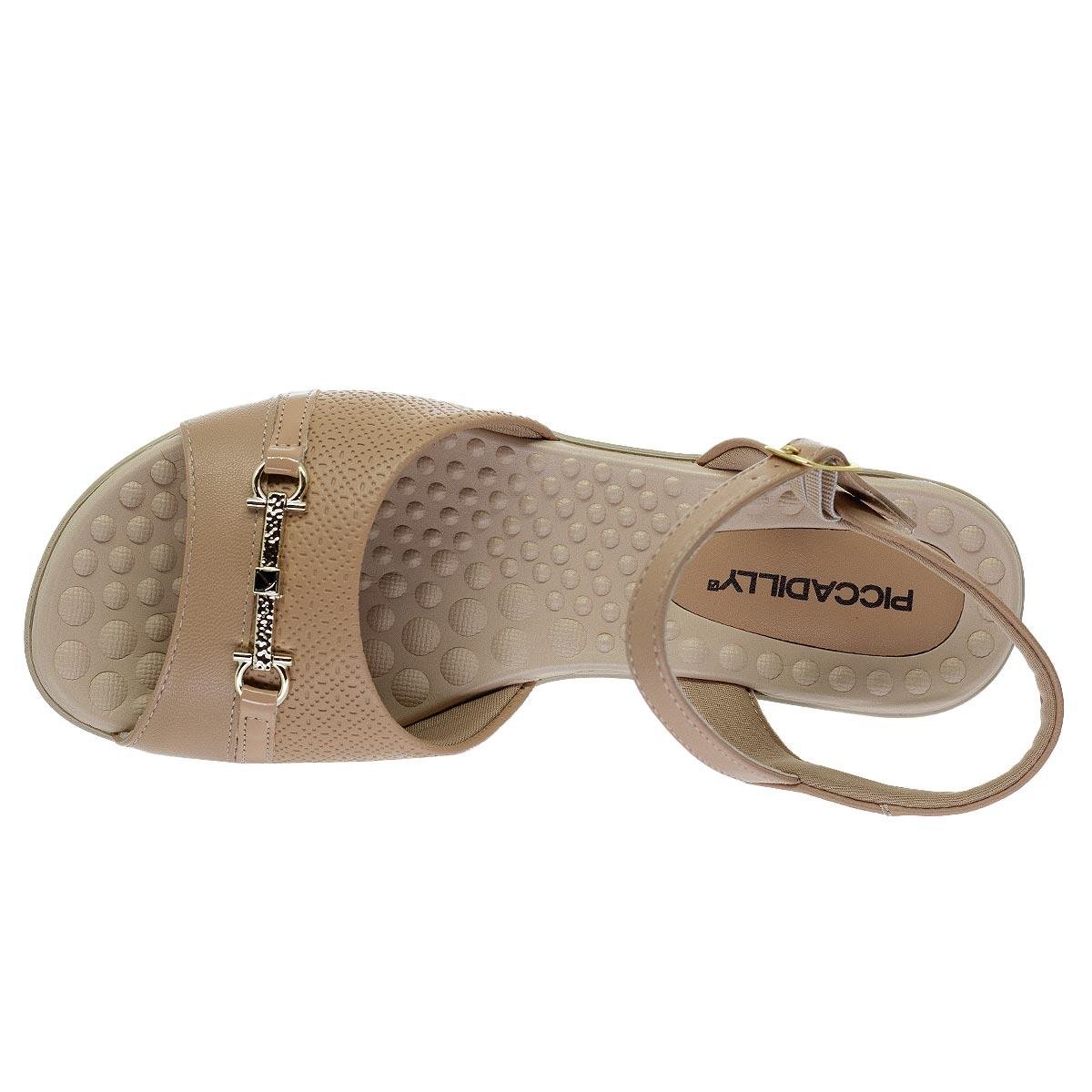 Sandália Rasteira Feminina Piccadilly 500406-9 Nude Nude 3